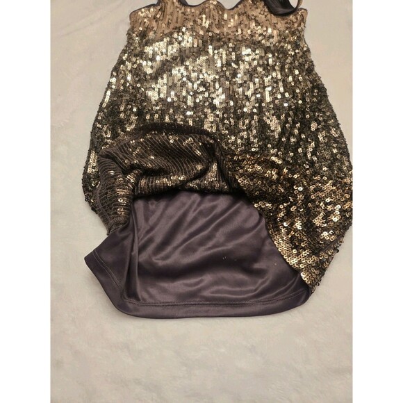 EXPRESS Gold Sequin Ombre Scoop Neck Sleeveless Mini Party/Cocktail Dress, XS - Picture 5 of 6